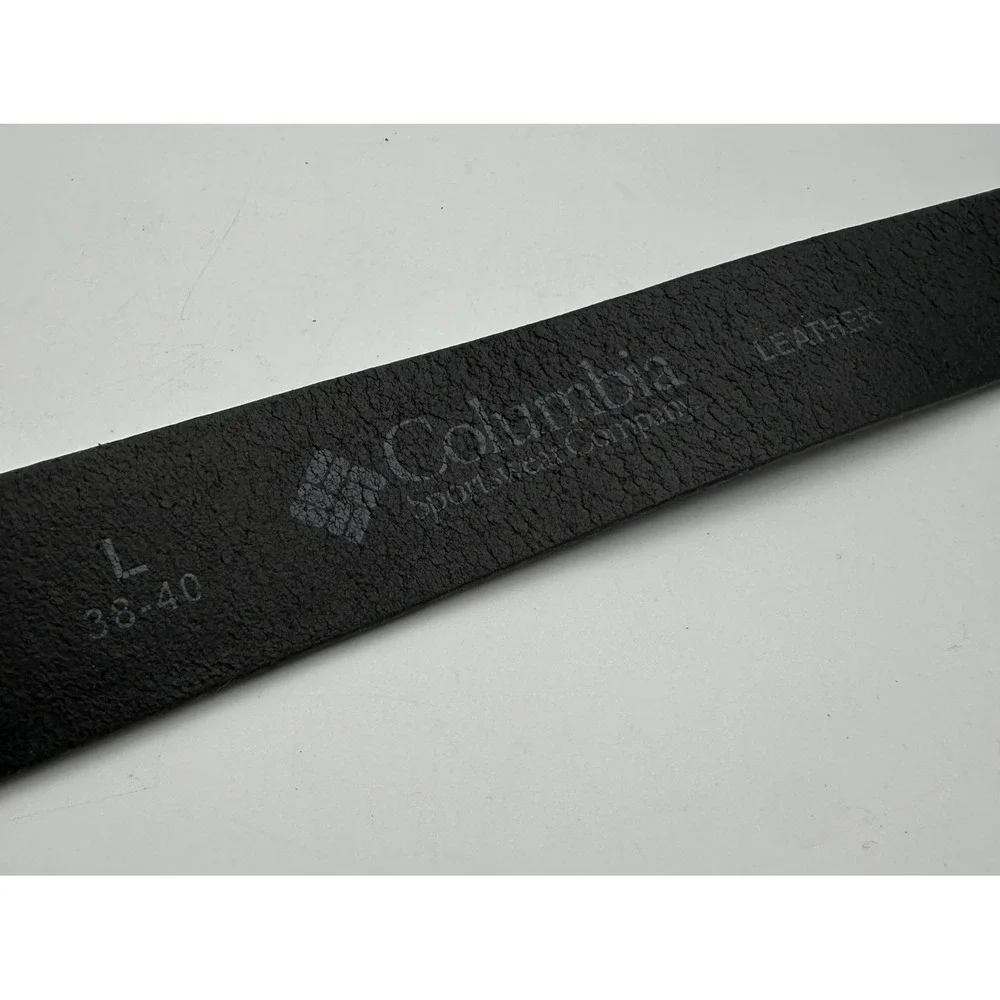 Columbia Leather Belt L 38-40 Black Rugged Stitch Gorpcore Outdoor Casual Work